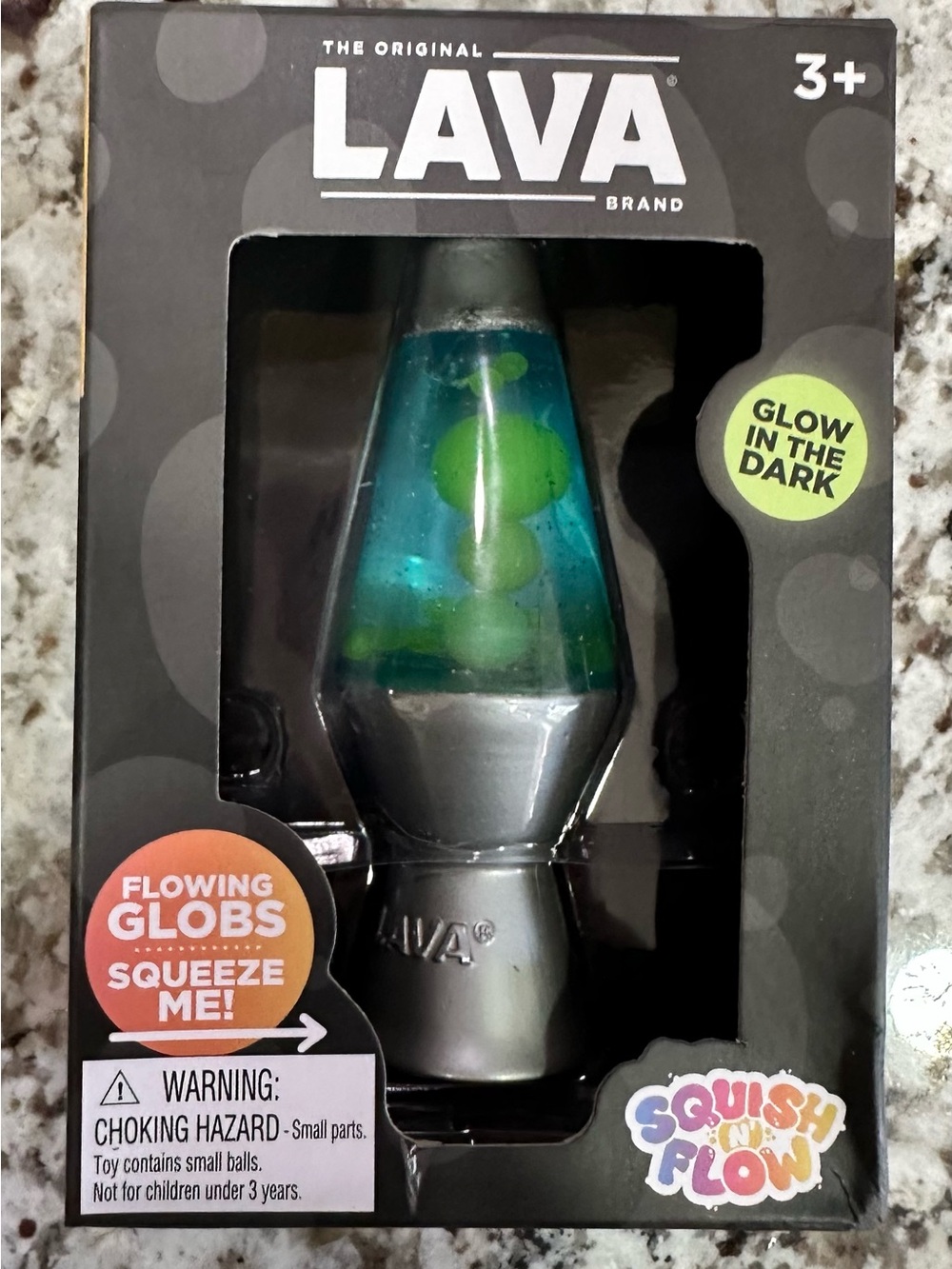 LAVA Glow-in-the-Dark Blue & Green Lava Lamp Squishy